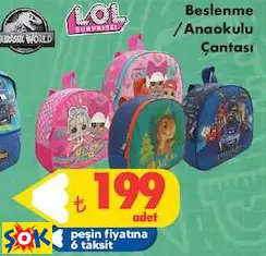 JURASSİC WORLD/LOL/BATWHEELS BESLENME ANAOKULU ÇANTASI